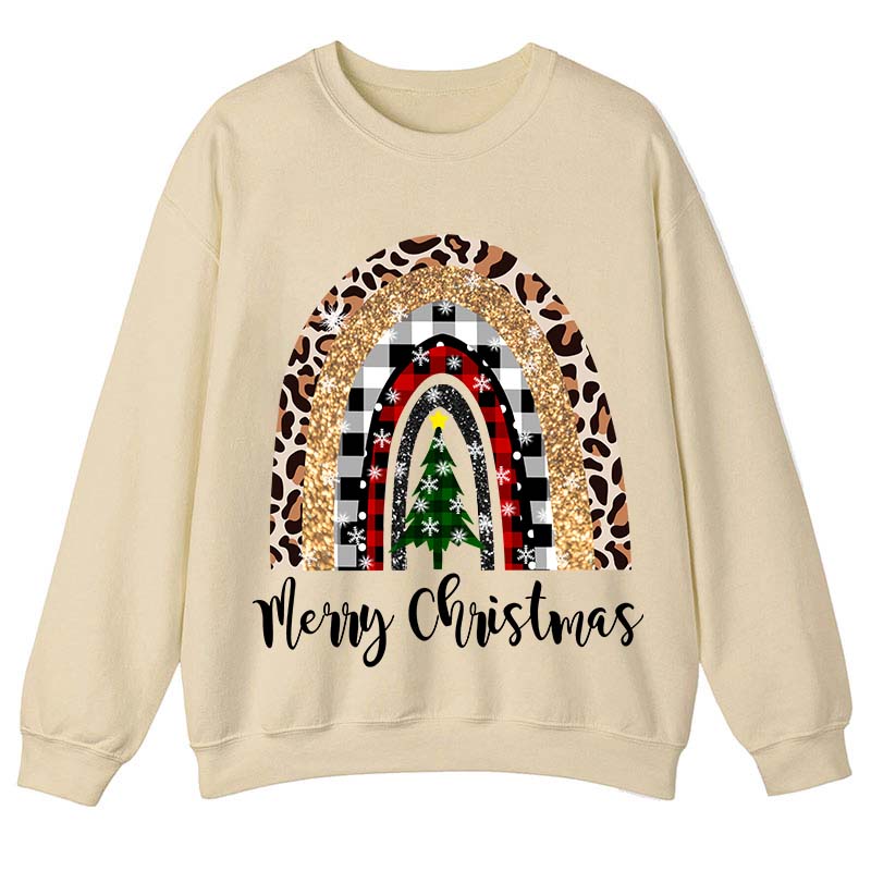Merry Christmas A Christmas Tree In The Snow Teacher Sweatshirt