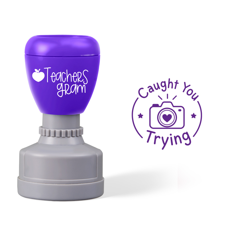 Caught You Trying Teacher Stamp