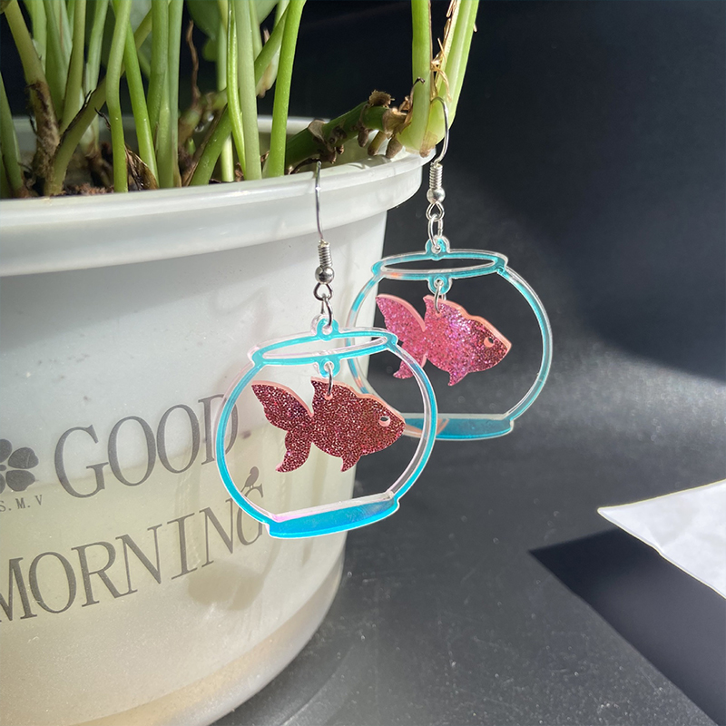 Goldfish Bowl Teacher Acrylic Earrings