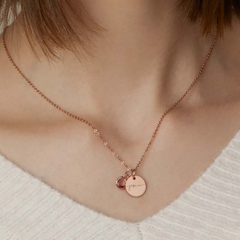 Personalized Birthstone Teacher Necklace