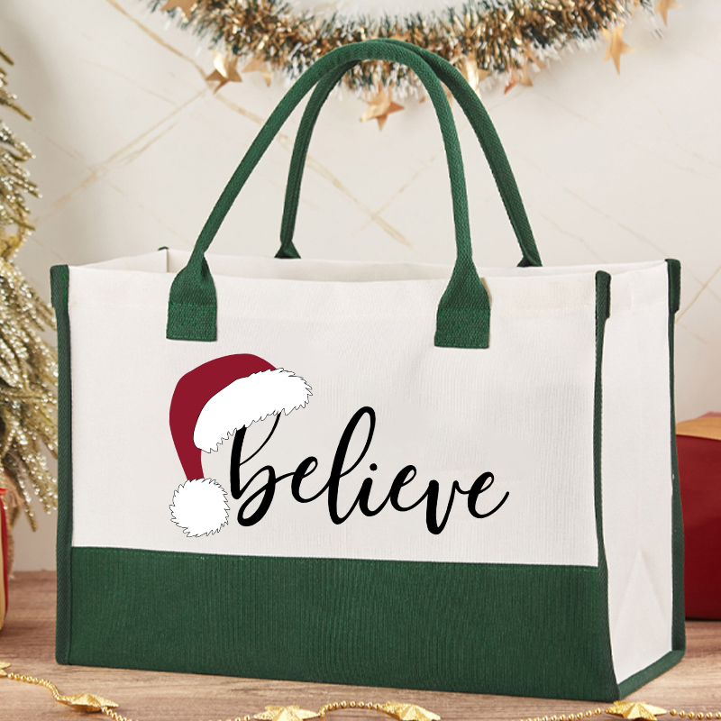 Believe Christmas Teacher Cotton Tote Bag