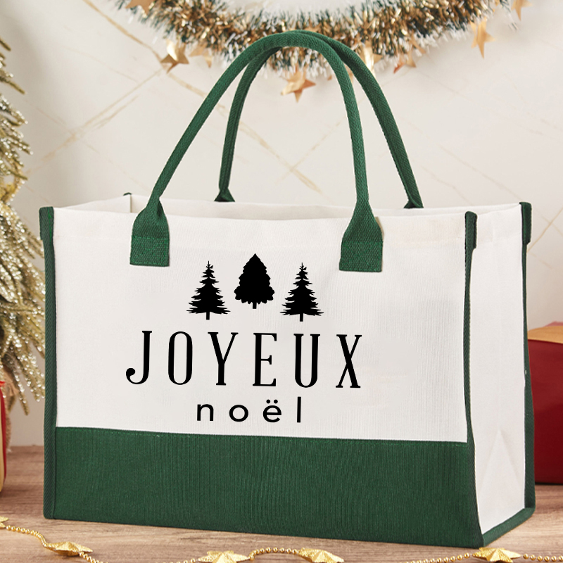 Joyeux Noël Christmas French Teacher Cotton Tote Bag
