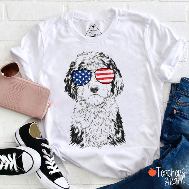 Personalized Your Pet Photo Fourth Of July Teacher T-Shirt