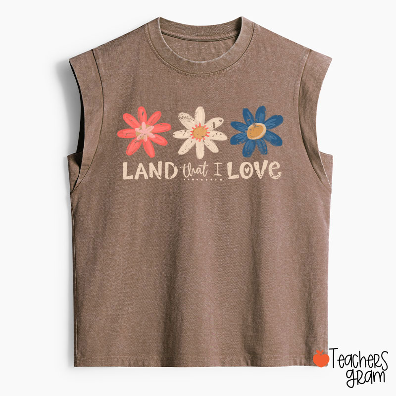 Land That I Love Teacher Washed Tank Top