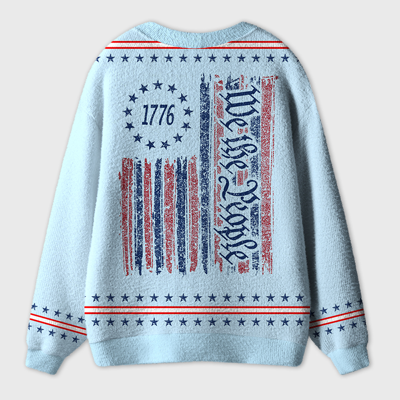 We The People Statue Of Liberty Teacher Ugly Cardigan Sweaters