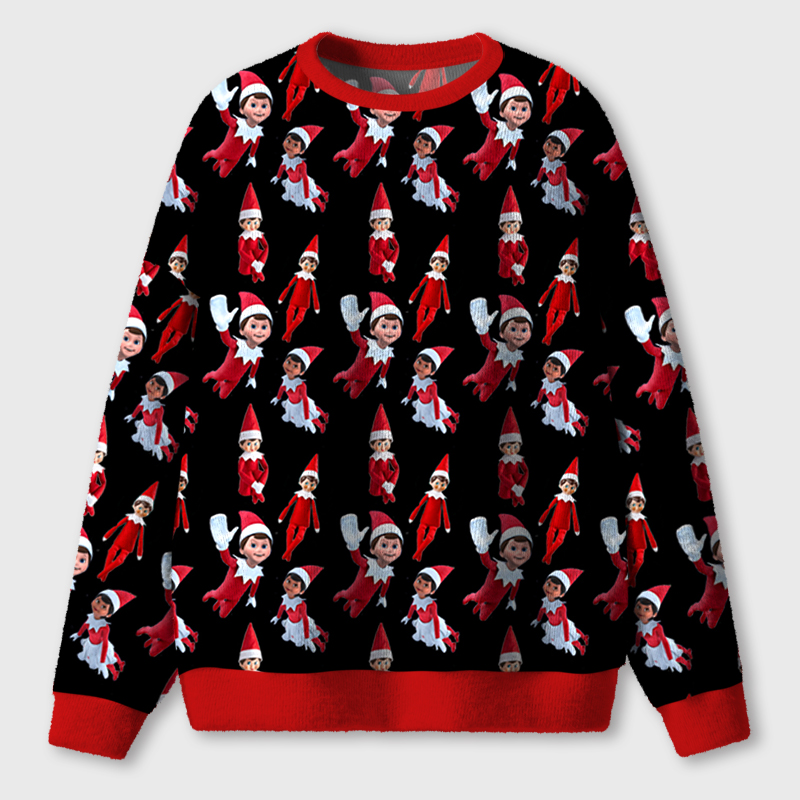 The Elf On The Shelf Teacher Ugly Fluffy Christmas Sweater
