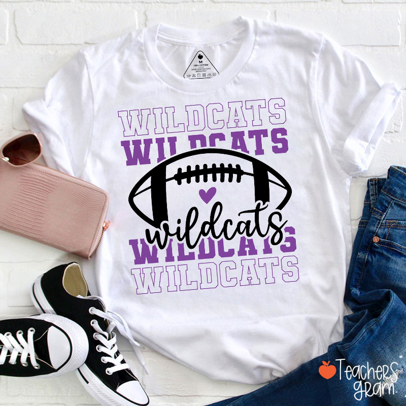Personalized Mascot Sport Ball Heart Graphic Teacher T‑Shirt