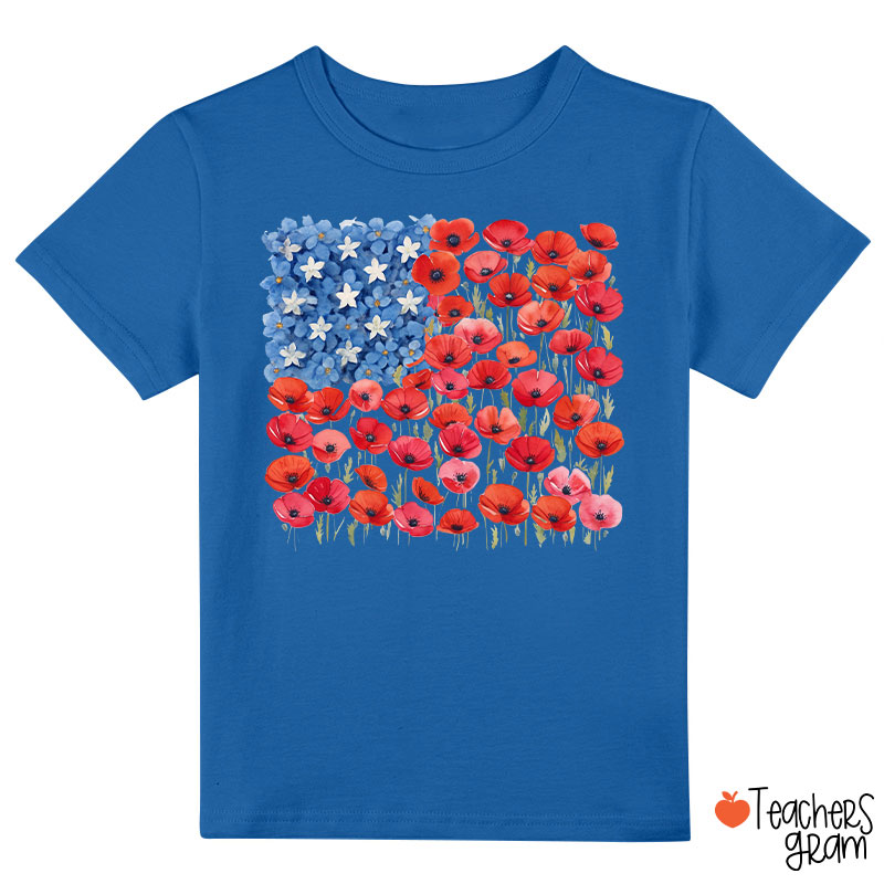 Floral USA Flag 250th Anniversary Class T-Shirt