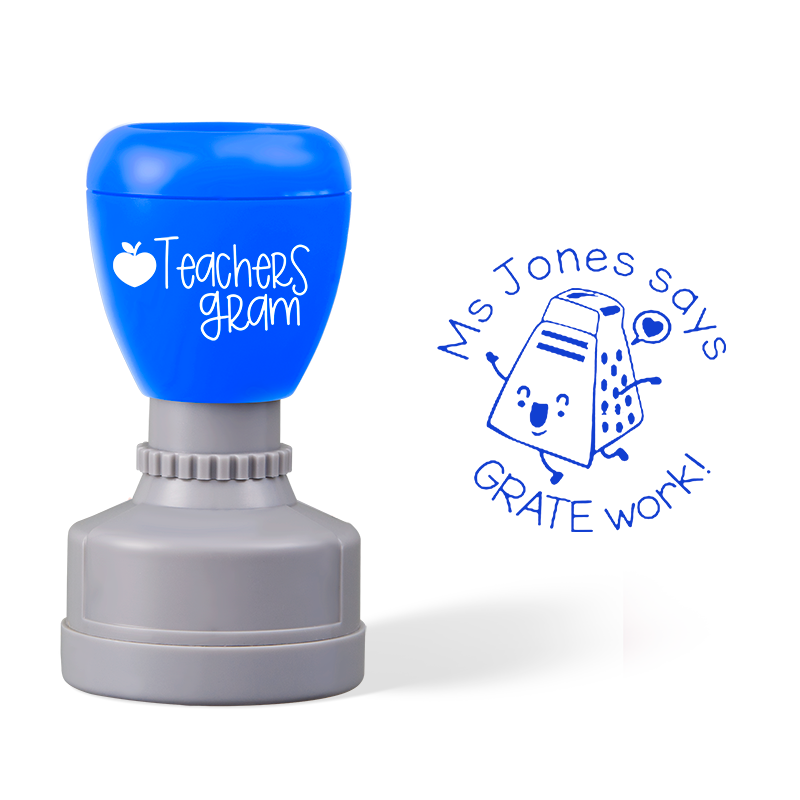 Personalized Says Grate Work Teacher Stamp