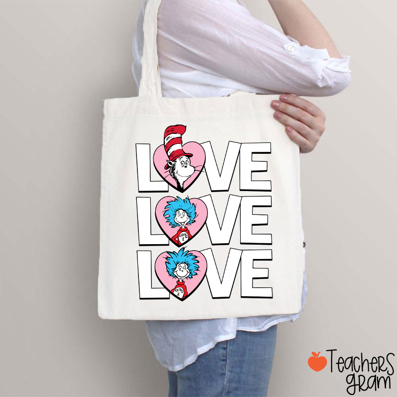 Valentine's Day With Cat And Things Teacher Tote Bag