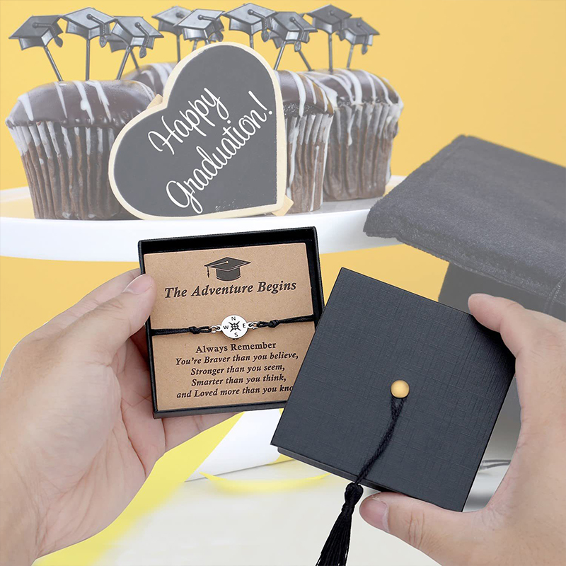 Graduation Gift Compass Woven Teacher Bracelet