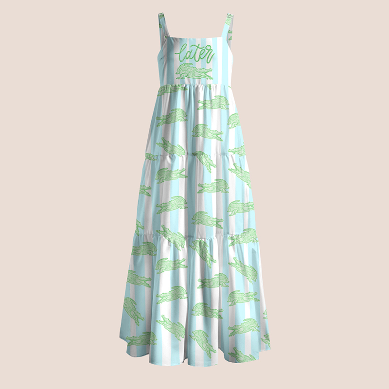 Pink Striped Later Gator Teacher Slip Dress