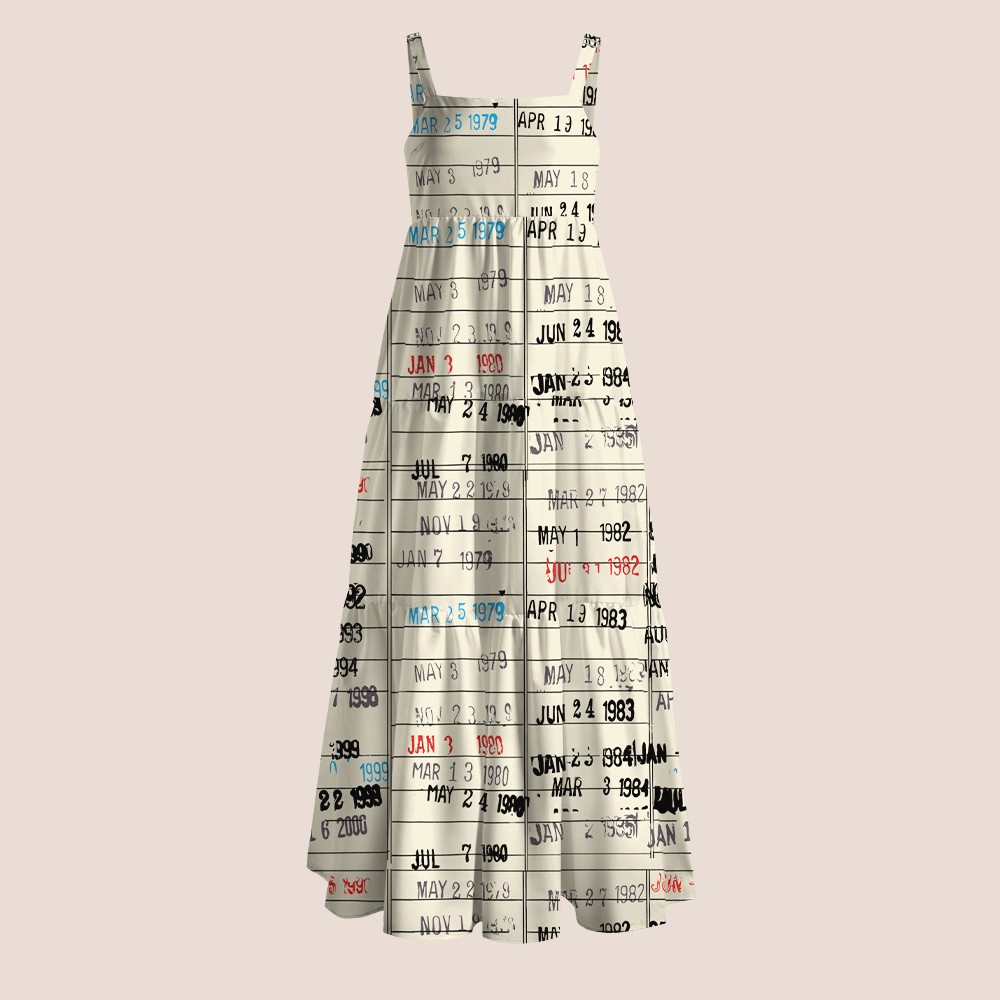 Nostalgic Date Stamp Teacher Slip Dress