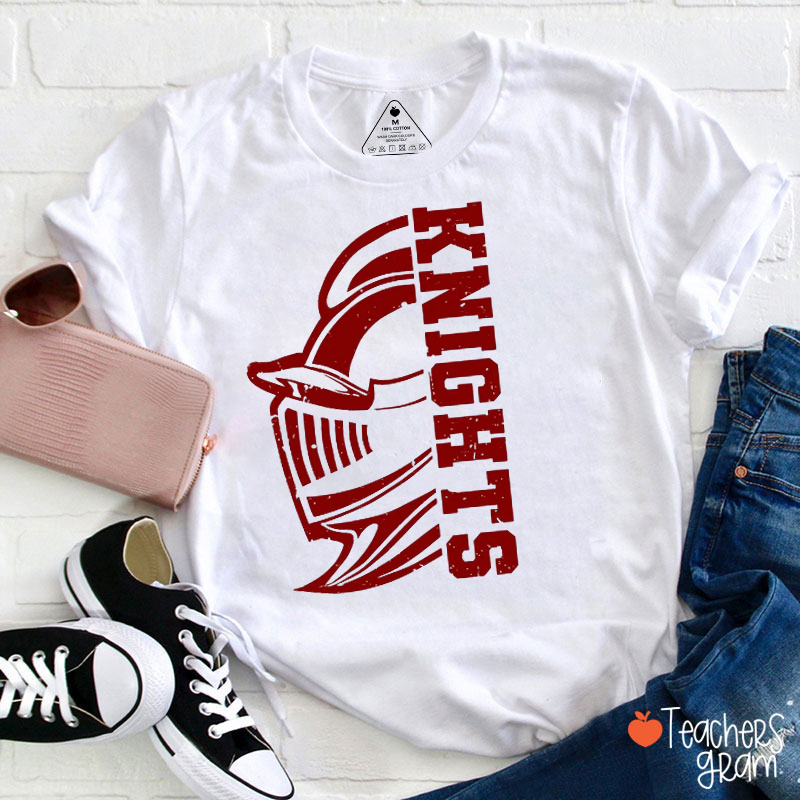 Personalized Mascot Distressed Graphic Teacher T‑Shirt