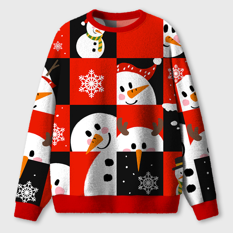 Cute Christmas Snowman Teacher Ugly Fluffy Christmas Sweater