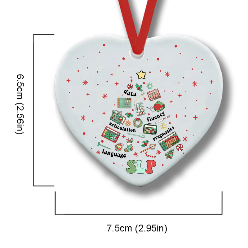 Speech Therapy Christmas Teacher Ceramic Christmas Ornament