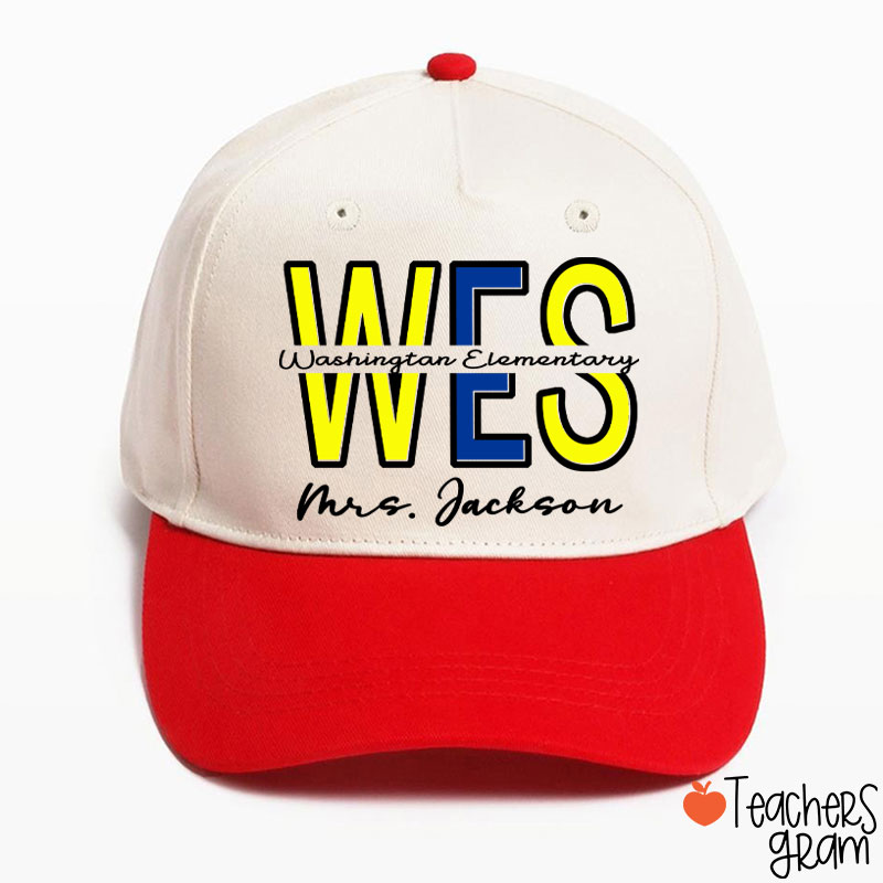 Personalized School Name Abbreviation School Color Teacher Baseball Cap