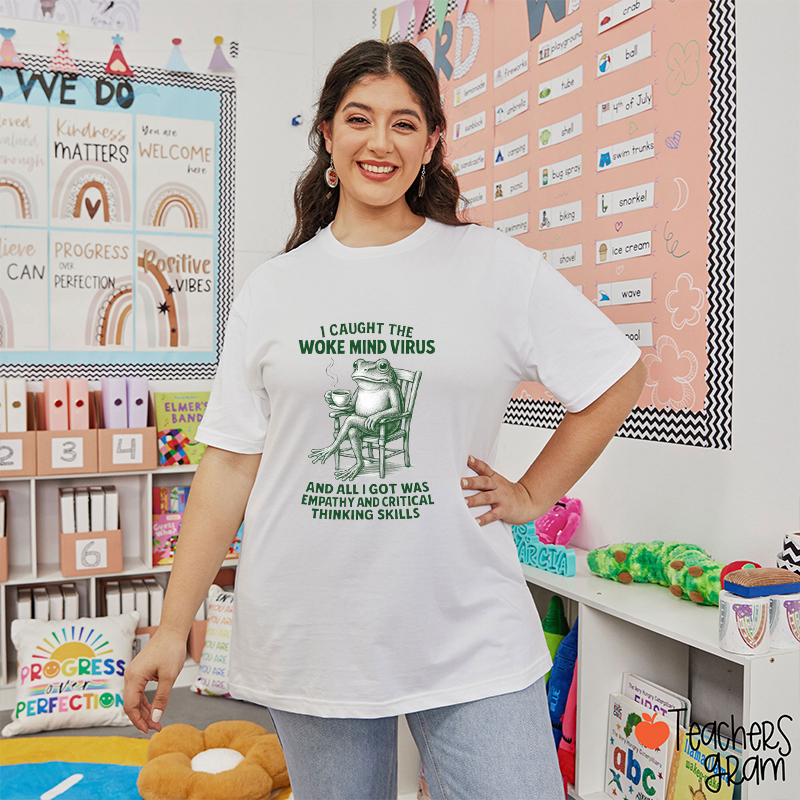 I Caught The Woke Mind Virus Teacher T-Shirt