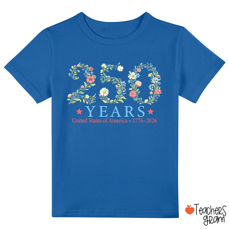 USA 250th Anniversary Floral Class T-Shirt