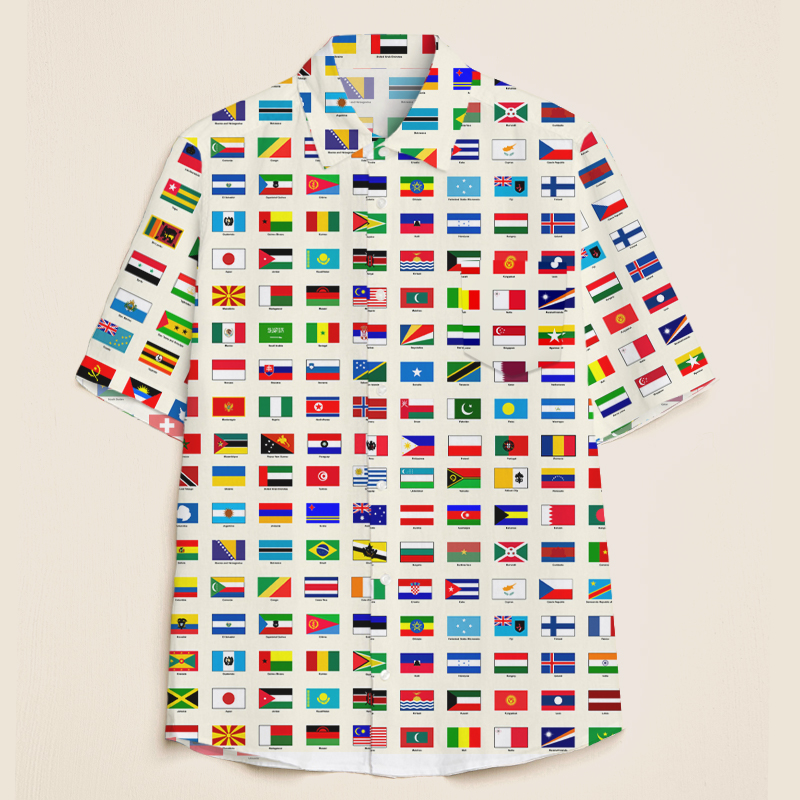 World Flags Teacher Short Sleeve Shirt