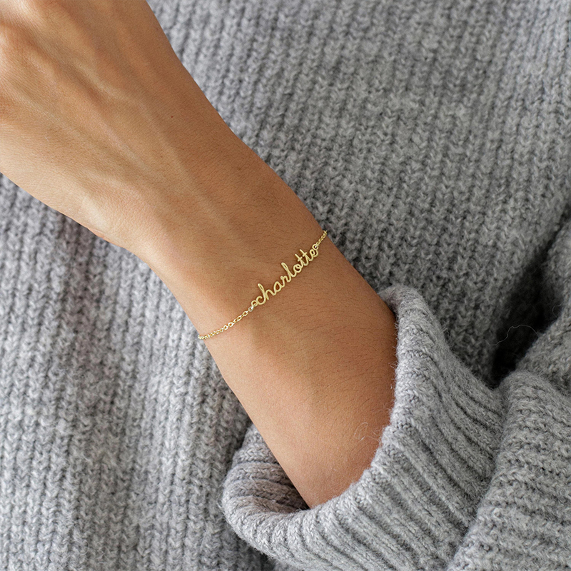 Personalized Name Simple Design Teacher Metal Bracelet