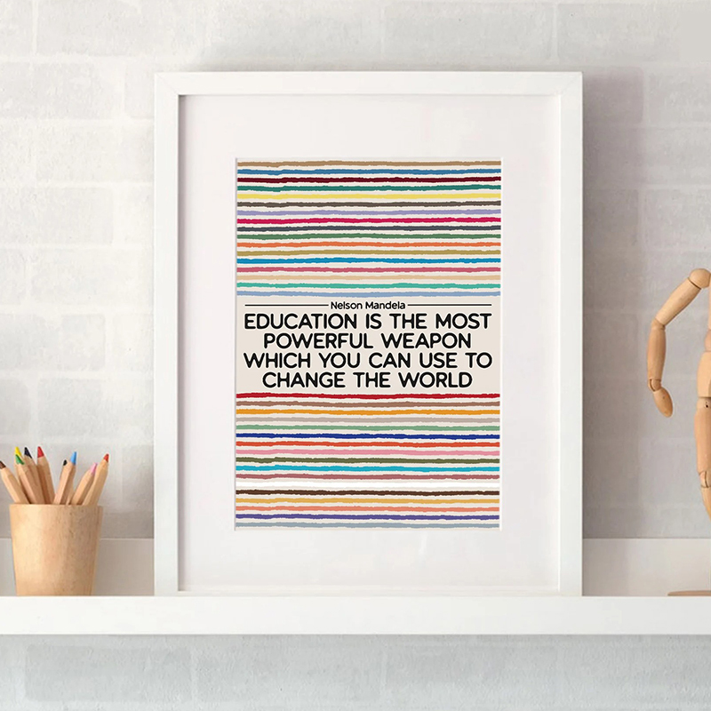 Nelson Mandela Inspirational Quotes Teacher Wall Art