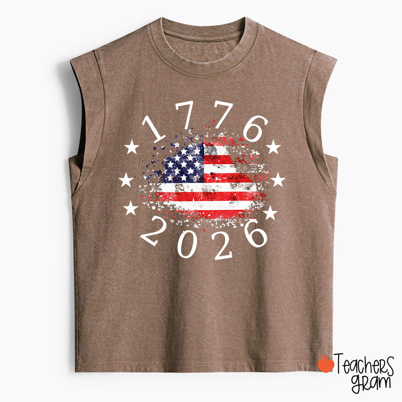 USA 250th Anniversary 1776-2026 Teacher Washed Tank Top