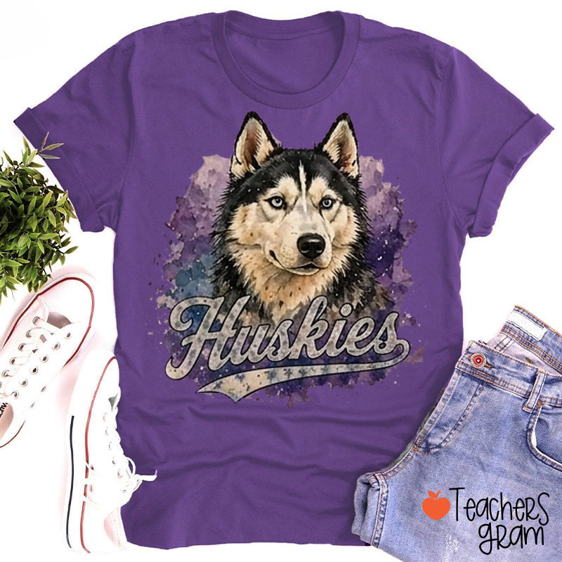 Personalized Mascot Watercolor Animal Teacher T-Shirt