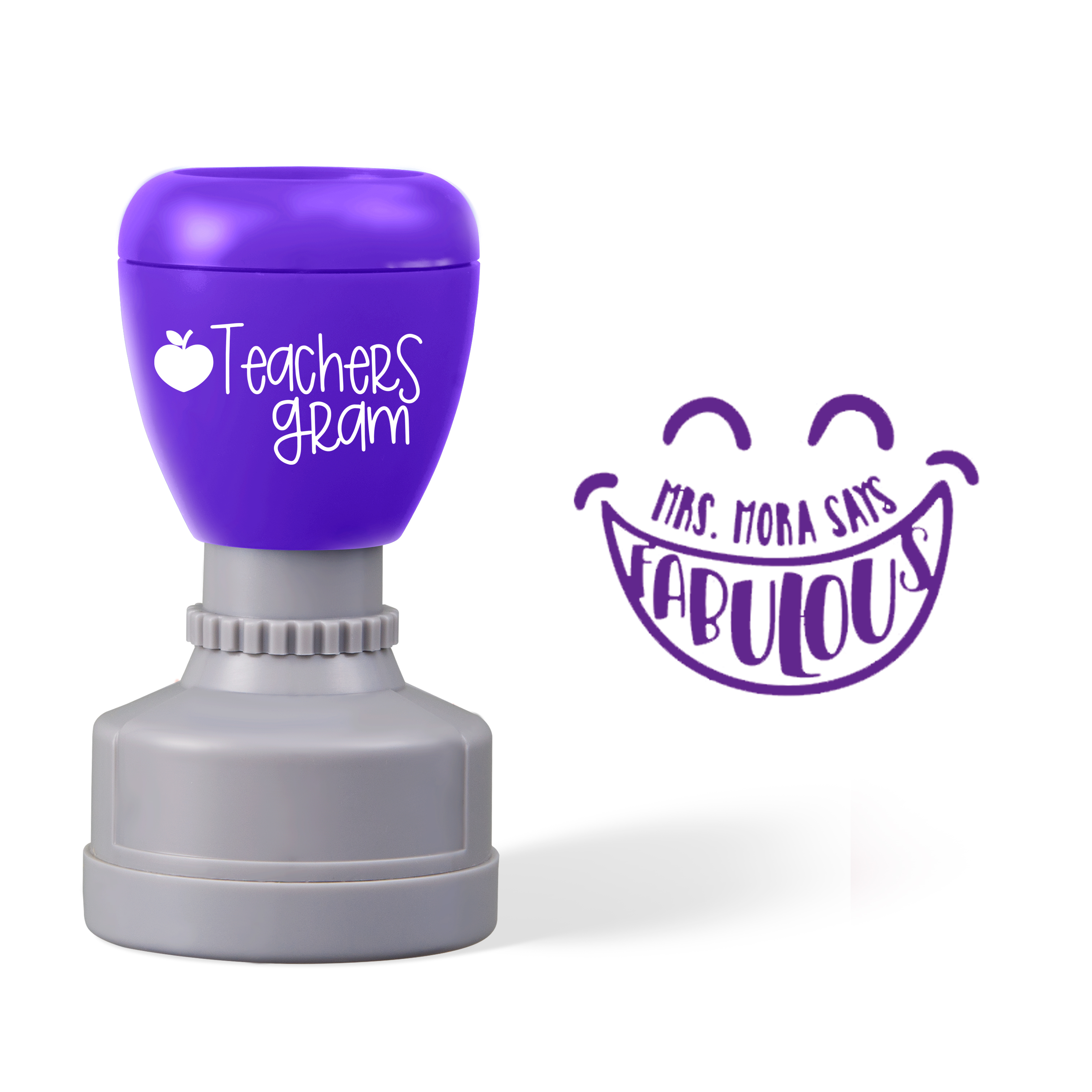 Personalized Name Says Fabulous Teacher Stamp