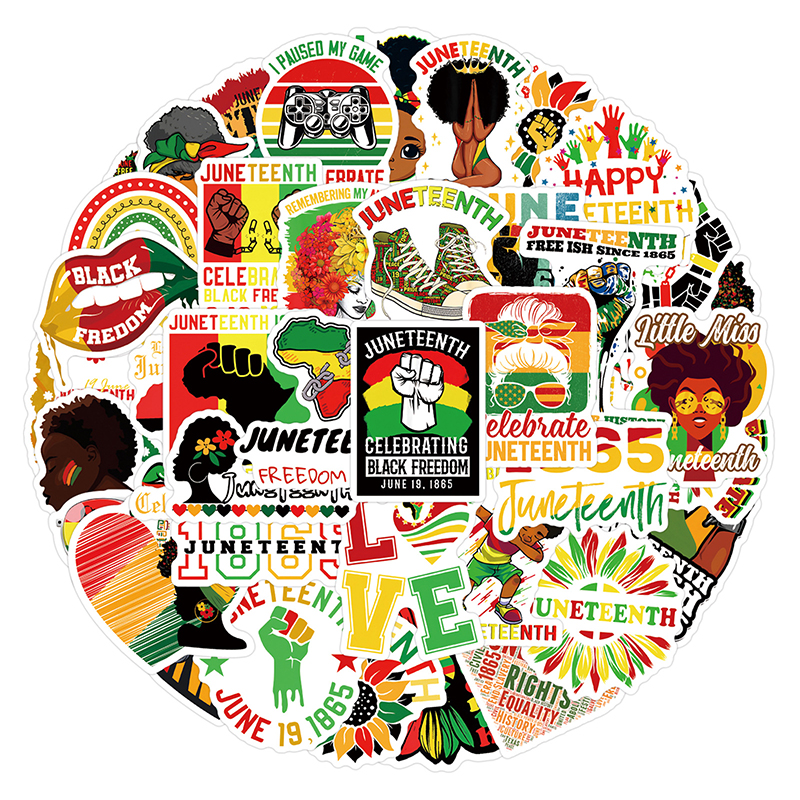 55 PCS Black Juneteenth Graffiti Teacher Stickers
