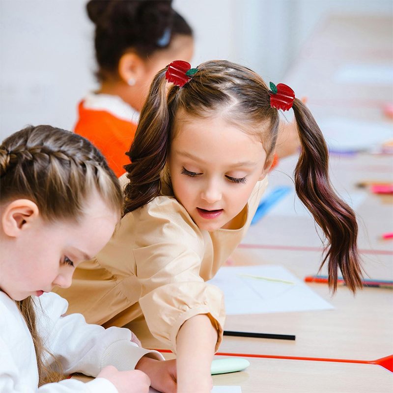 School Bus Apple Calculator Pencil Claw Teacher Hair Clips