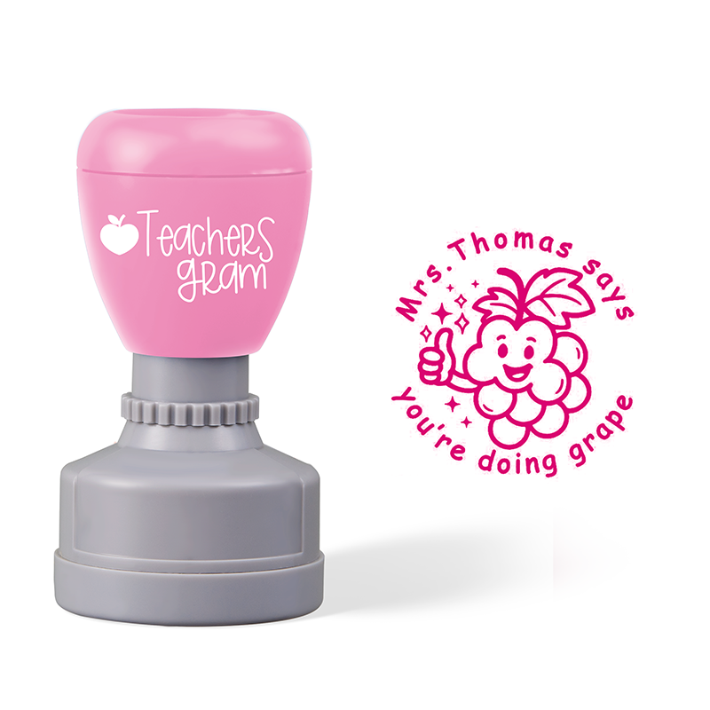 Personalized Name Mrs Thomas Says Youre Doing Grape Teacher Stamp
