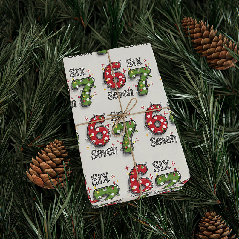 Six Seven Holiday Lights Teacher Wrapping Paper
