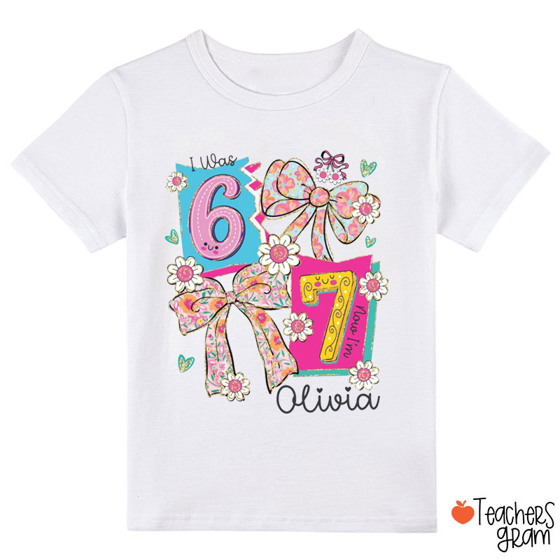 I Was 6 Now I'm 7 Coquette Bow Class T-Shirt