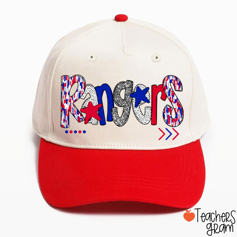 Personalized Mascot Star Font School Spirit Teacher Baseball Cap