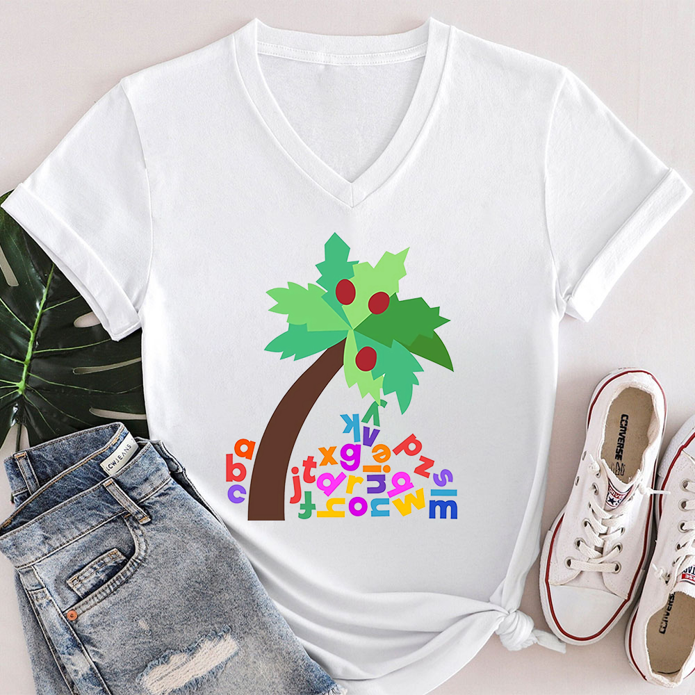 Chicka Chicka Boom Boom Teacher Female V-Neck T-Shirt