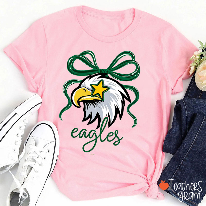 Personalized Mascot Big Bow School Spirit Teacher T-Shirt