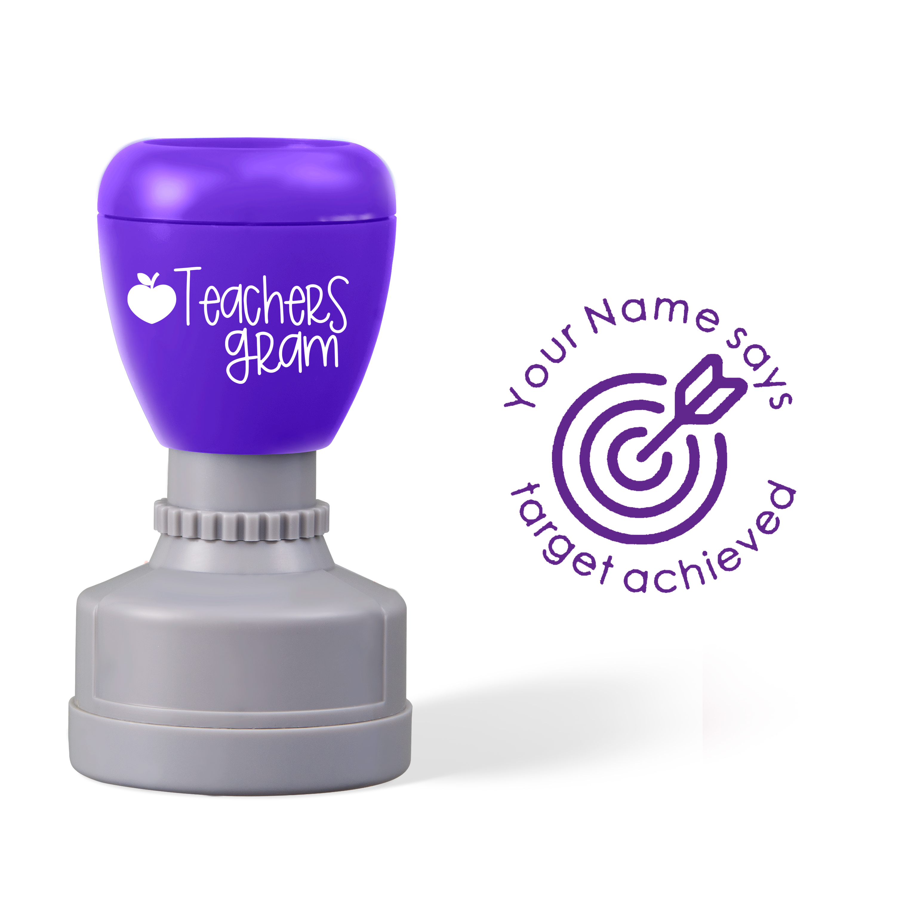 Personalized Name Says Target Achieved Teacher Stamp