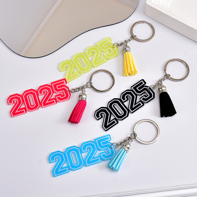 Tassel Acrylic Teacher Keychain
