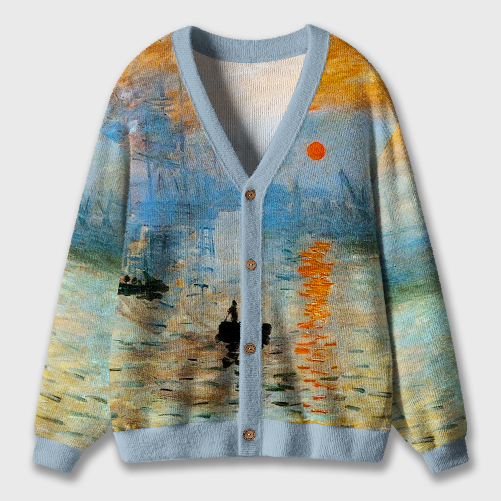 Sunset And Evening Glow Teacher Ugly Cardigan Sweaters