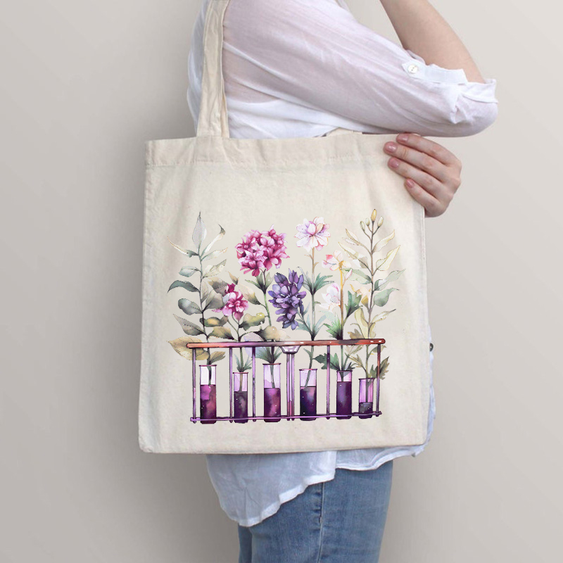 Chemistry Lab Science Flower Teacher Tote Bag