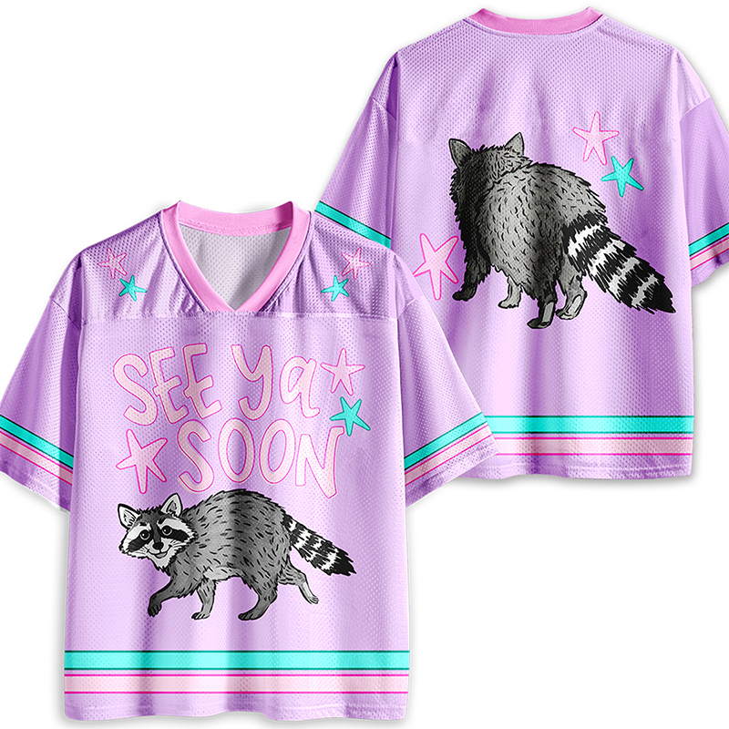 See Ya Soon Raccoon Teacher Mesh Jersey