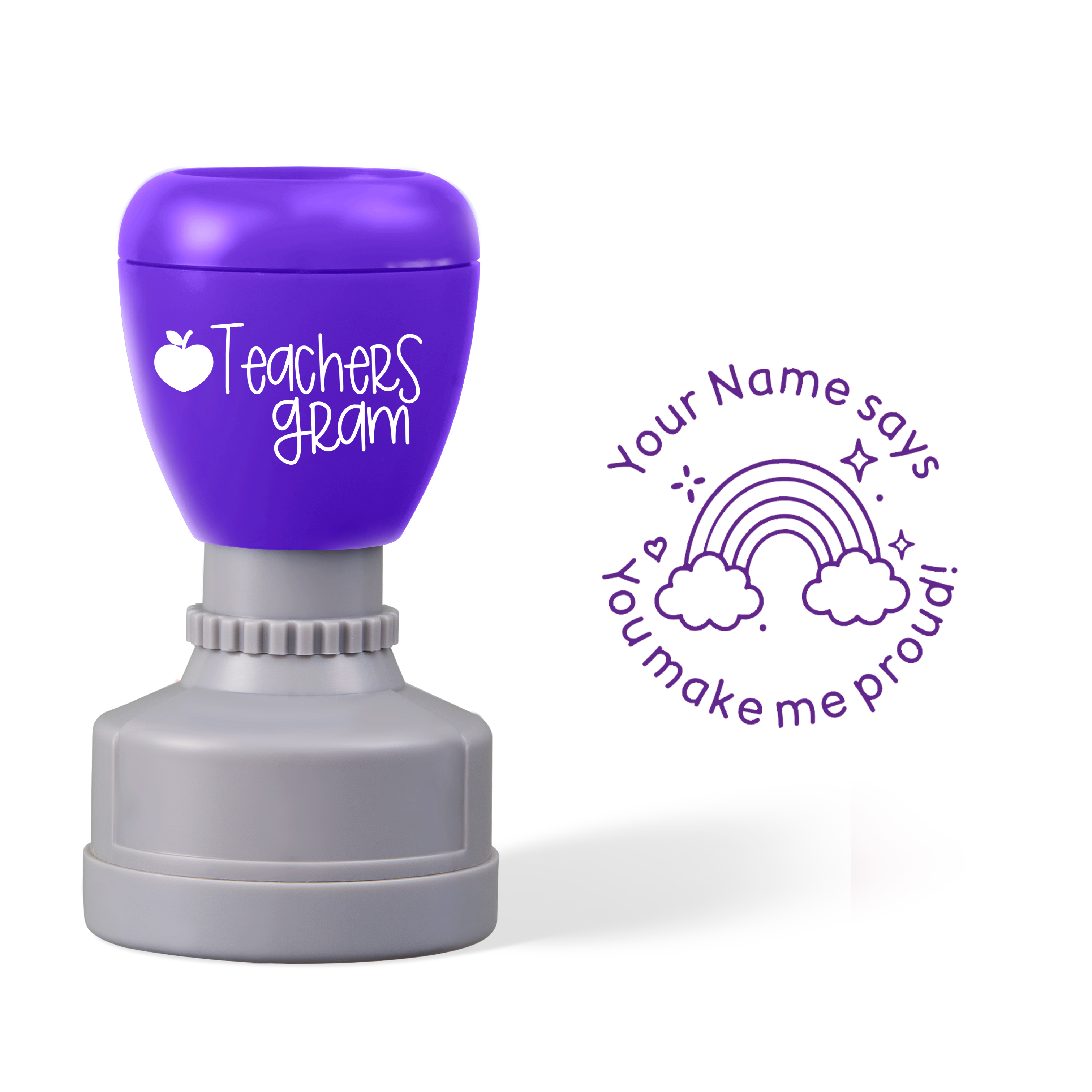 Personalized Name Says You Make Me Proud Teacher Stamp