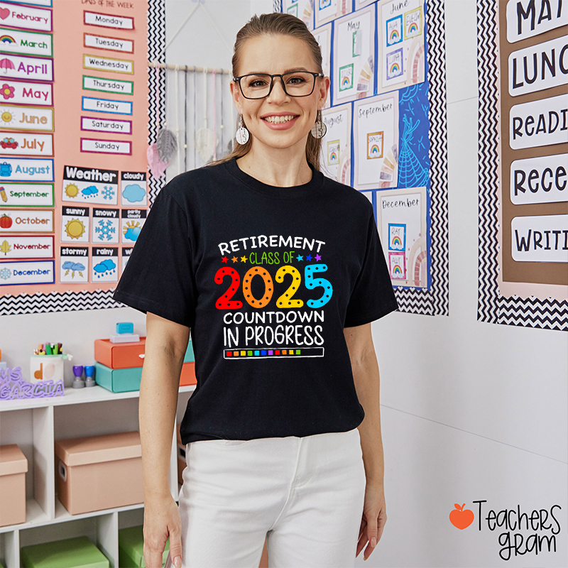 Personalized Retirement Countdown In Progress Teacher T-Shirt