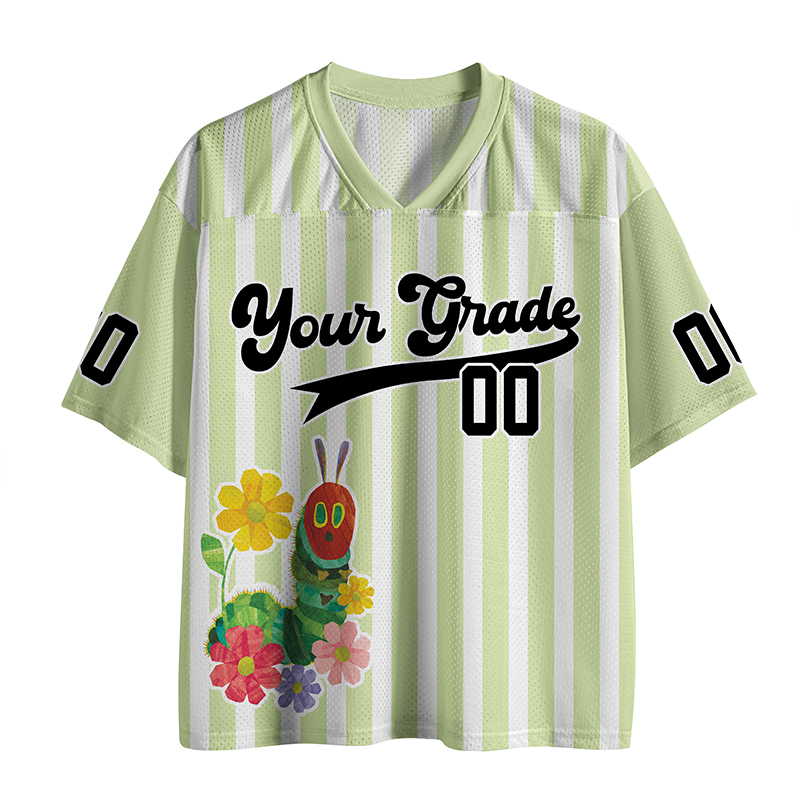 Personalized Name And Number Flower Caterpillar Teacher Mesh Jersey