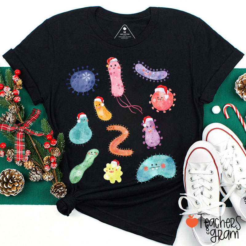 Festive Microbiology Christmas Teacher T-Shirt