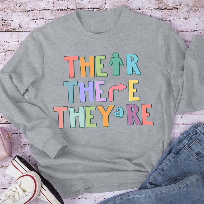 Their There They're English Teacher Long Sleeve T-Shirt