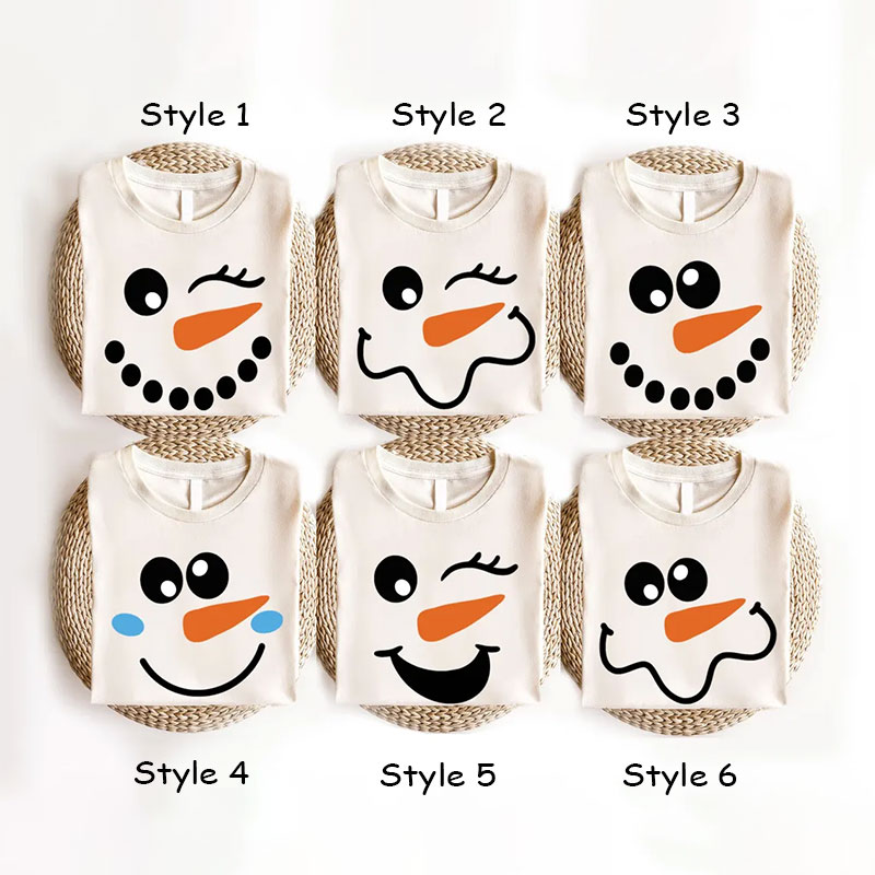 Personalized Cute Snowman Face Teacher T-Shirt