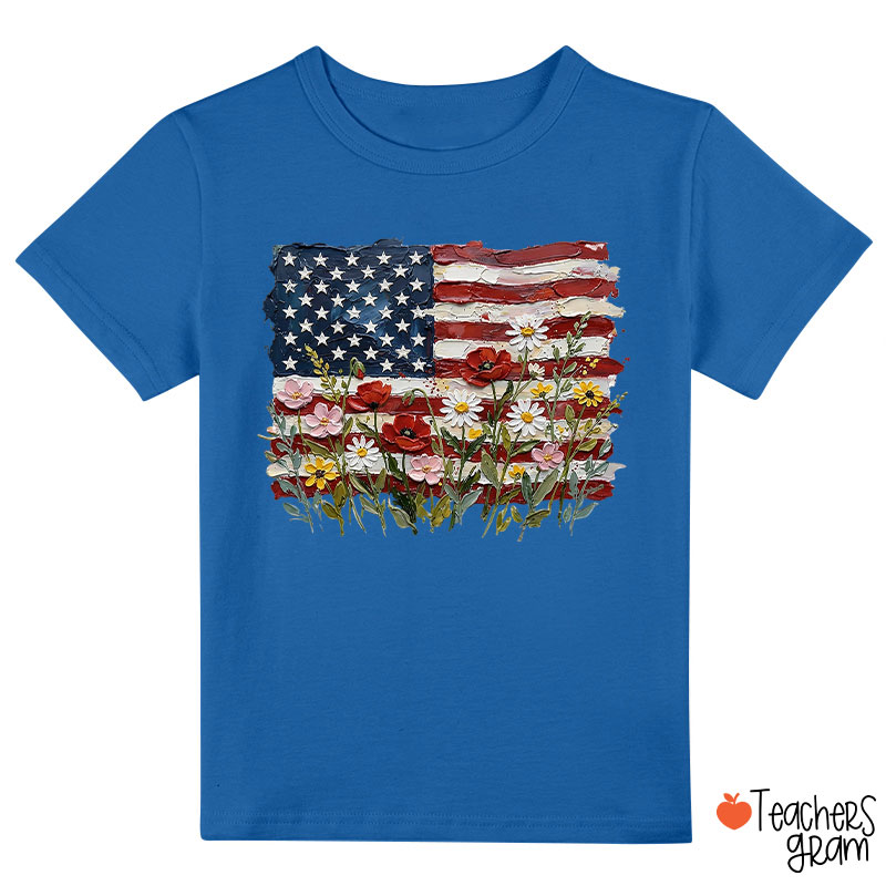 American Flag Floral Class T-Shirt