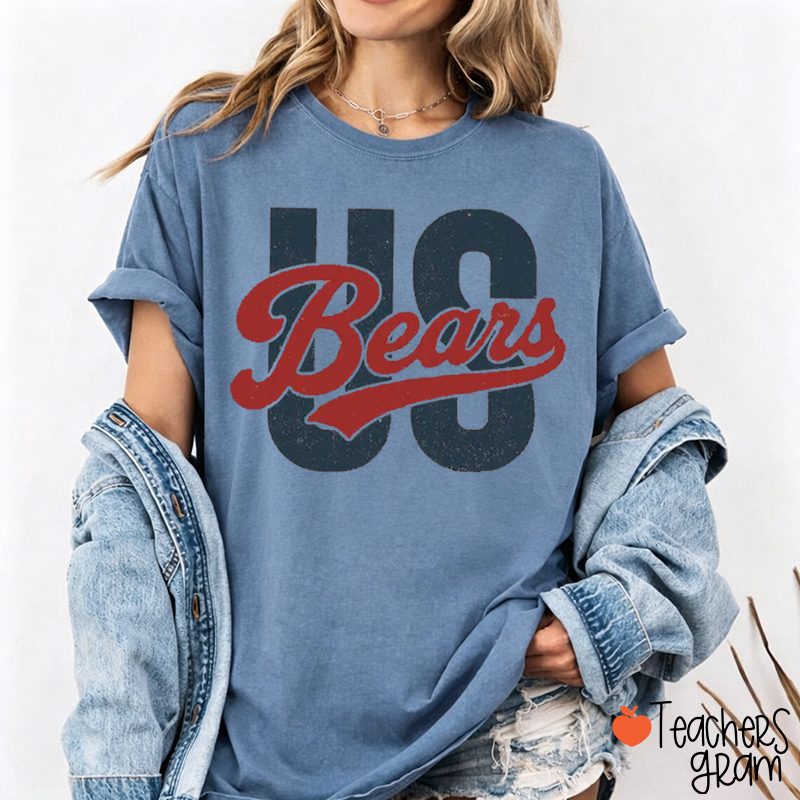 Personalized Mascot School Initials Vintage Teacher T-Shirt